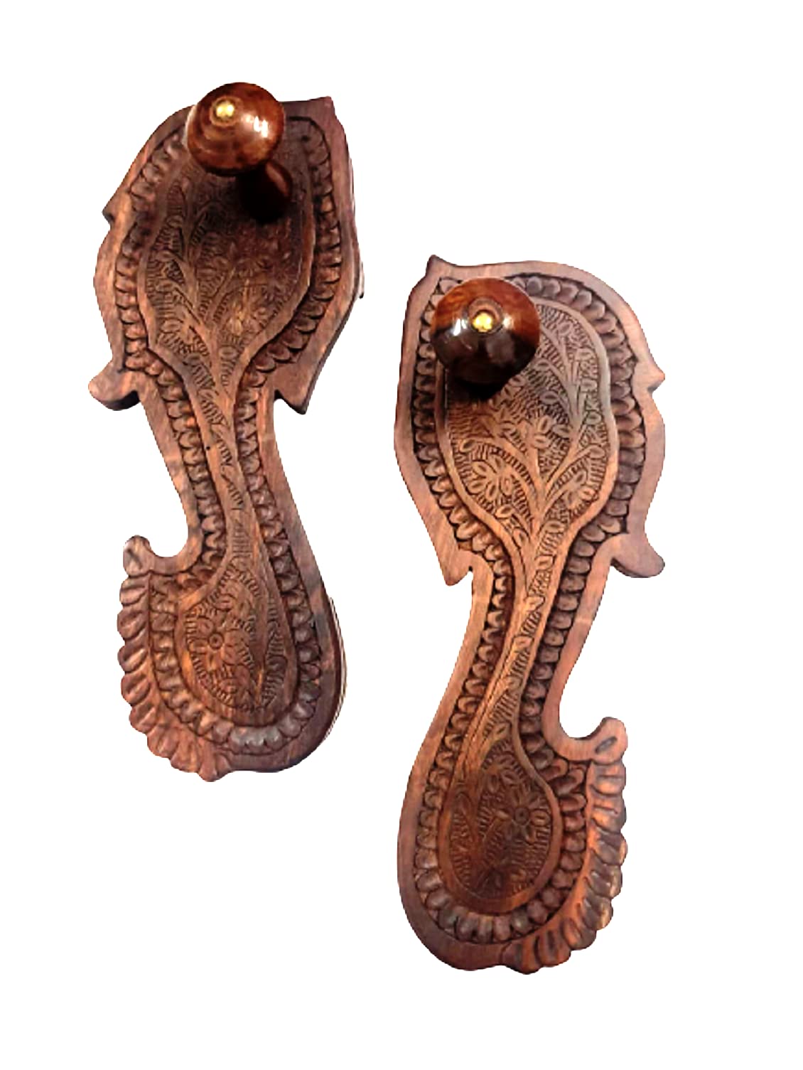 numeroastro Beautifully Handcrafted & Designed Wooden Charan Paduka | Khadau | Slipper for Wearing (10 Inches Approx) (1 Set)