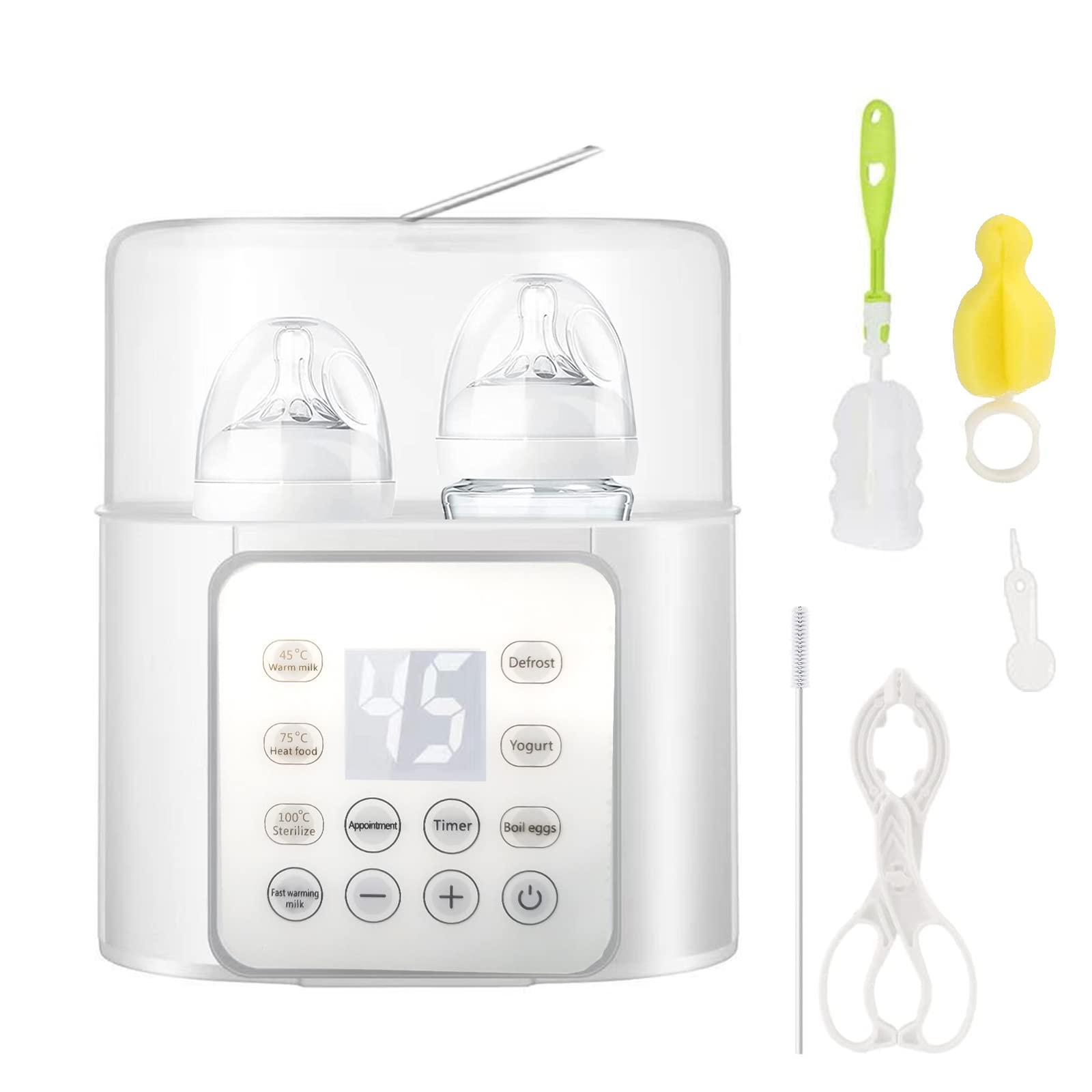 Sohapy Baby Bottle Warmer, Fast Baby Food Heater Defrost BPA-Free Warmer Accurate Temperature Control for Breastmilk or Formula?9-in-1 Double Fast Warmer Bottle for Babies