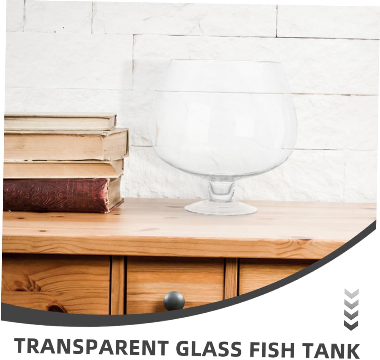 Small Glass Fish Bowl 7000ml Desktop Goldfish Tank Aquarium Vase for Hydroponic Plants Tabletop Natural Fish Tank for Office Home Decoration