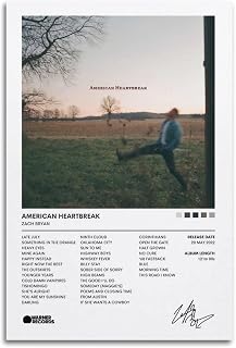 Zach Bryan - American Heartbreak Poster Pop Canvas Poster Bedroom Living Room Decor Motion Landscape Office Decor Gifts 16x24inch(40x60cm) Unframe-style
