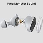Monster N-Lite 206 Wireless Earbuds Bluetooth 5.4 in Ear Headphones, Bluetooth Ear Buds Built-in Microphone, Touch Control, Comfortable Fit, USB-C Fast Charging, IPX6 Waterproof, 25H Playtime,White