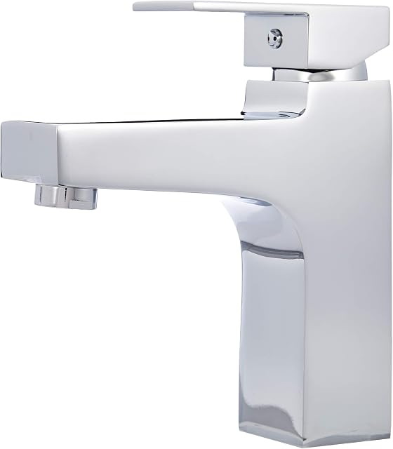Amazon Basics Modern Bathroom Tap Mixer - Polished Chrome