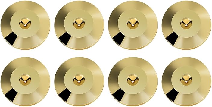 Universal Copper Speaker Spikes Pads, 8 Pcs Shock Isolation Stand Feet Cone Mats Floor Disc Gold