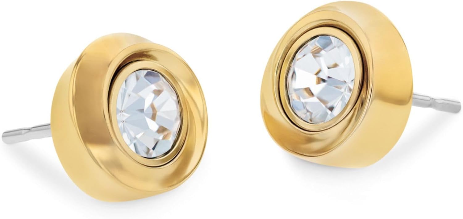Calvin Klein Women's Jewelry - Twisted Bezel Stainless Steel Earrings - Fashion Accessory for any Occasion - Gift for Her