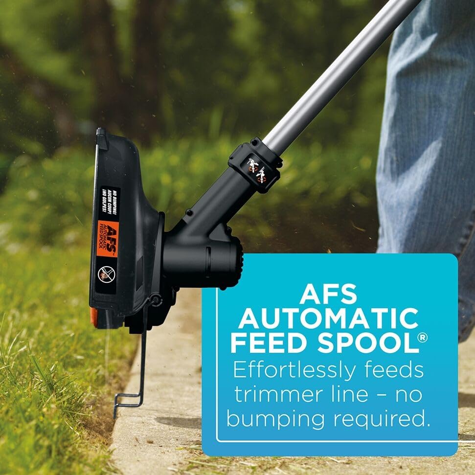 Image of BLACK+DECKER 40V MAX 13 in String Trimmer Edger Cordless with Adjustable Telescoping Pole, 2 in 1 Weed Wacker Lawn Edger, Includes Battery and Charger (LST136)