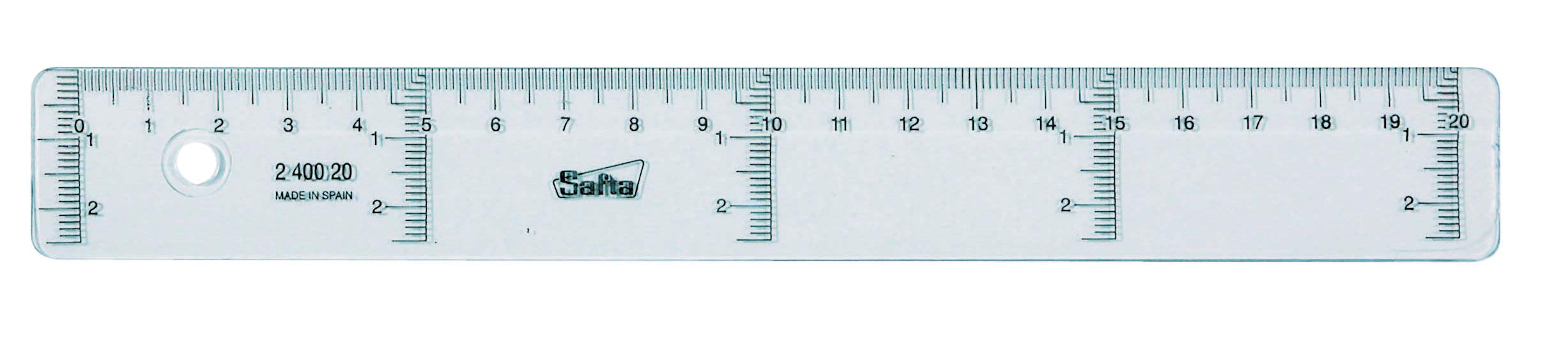 SAFTA 400920 Crystal Ruler, Transparent, 20cm