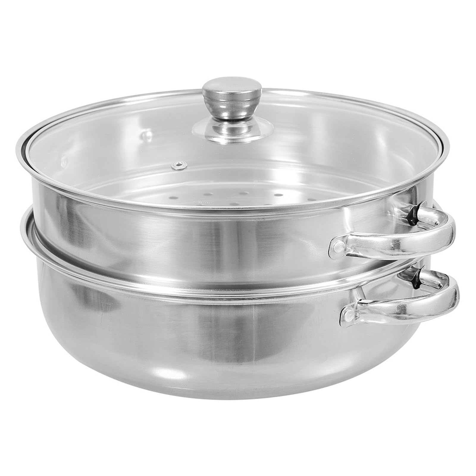 Genérico Olla Vaporera de Acero Inoxidable de Doble Capa con Asas Ergonómicas para Cocinar al Vapor Mariscos y Verduras en Cocina Doméstica
