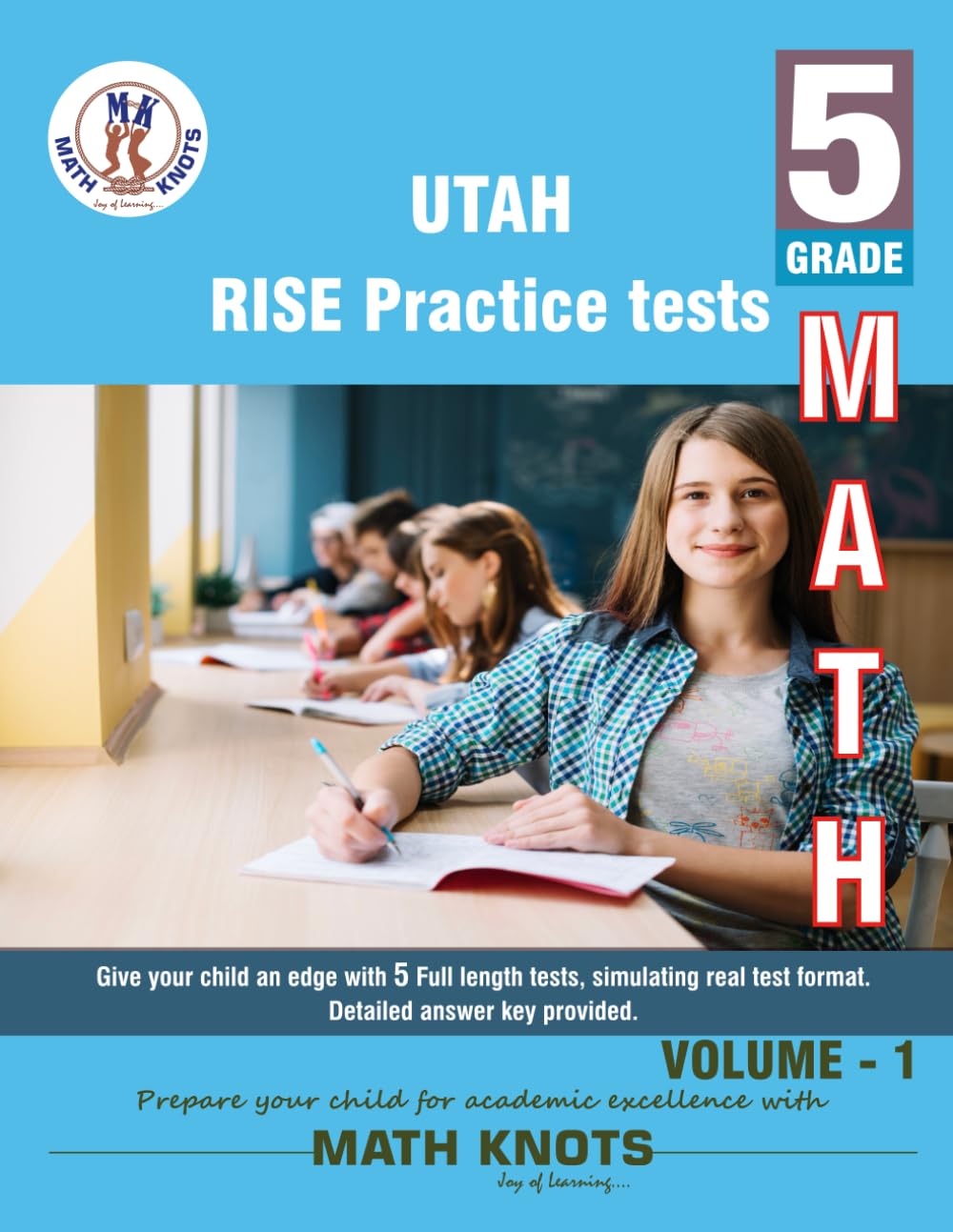 UTAH State (RISE) , 5th Grade MATH Practice Tests ,Volume 1