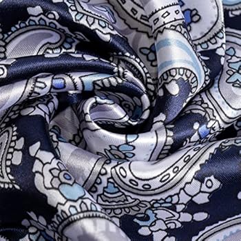 DRESHOW Set van 4 grote vierkante sjaals voor dames, satijn, haaraccessoires, zijde, vierkant, klassieke patronen, strandbandana's, 4-delige set 71-21, Eén maat
