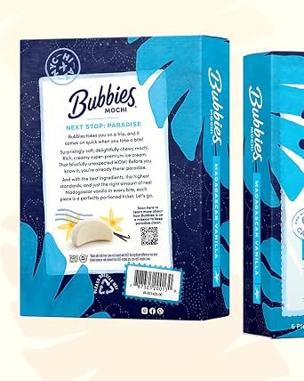 Bubbies Mochi Ice Cream, Madagascar Vanilla 7.5oz (Pack of 1)
