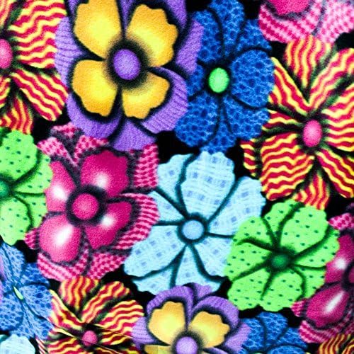 Big Rainbow Flowers 2 Anti Pill Premium Fleece Fabric, 60 Inches Wide - Sold By The Yard (FB) by Fabric Bravo