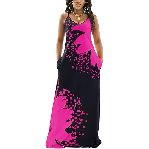 DvaeMalligo Women's Casual Maxi Dresses Summer Sexy Stripe Long Floor Length Sleeveless Colorful Sundresses Plus Size