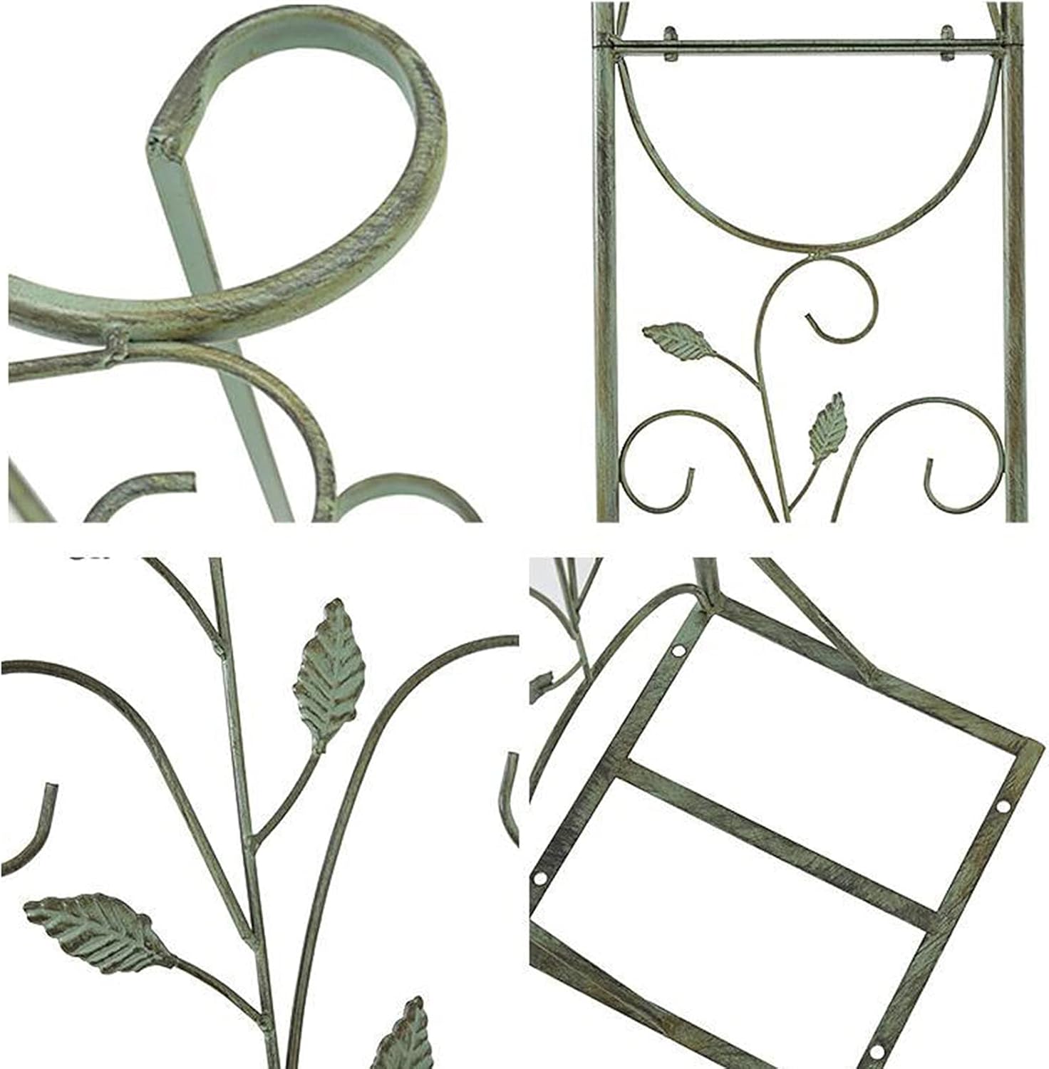 Metal Garden Arch Rose Arches,Archway for Climbing Plants,Wedding Arch with Base,Garden Gate Climbing Aid,Trellis Garden Arbor,Pergola Exterior Decoration,Weatherproof,Green,White,234 X 240 X 30 cm