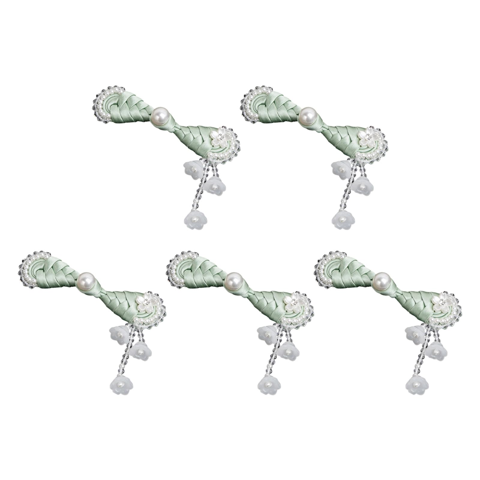 Shntig Light Green Sophisticated Clothing Accessories Satins Fabric Knots For Ethnic Garment Embellishment Chinese Collar Button