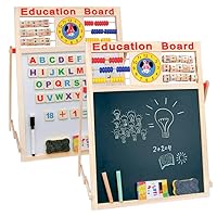 KUKUTrue® Montessori Toy 3 4 5 6 Years, Educational Toys for 3+ Year Olds, Easel Kids, Kids Easel, Abacus, Learn The Alphabet, Math Learning, Gift 3–6 Boys Girls