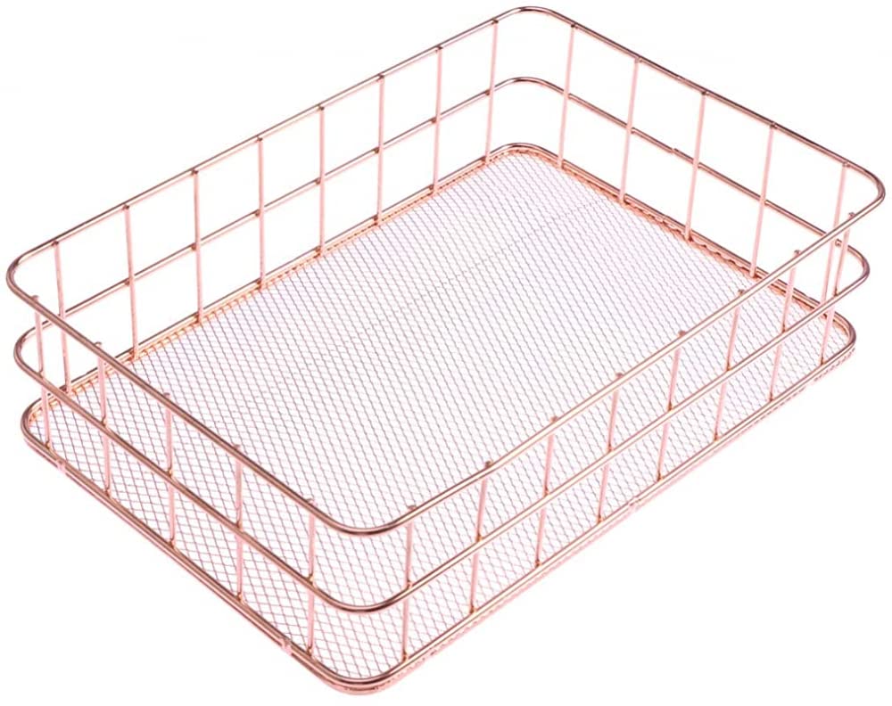CNfhFRY fruit bowl， Decorative Metal Storage Basket for Desk, Fruit, Snacks, Jewelry, Cosmetics