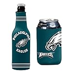 Football Can & Bottle Holder Insulator Beverage Huggie Cooler (Philadelphia Crest/Black Can (Eagles))