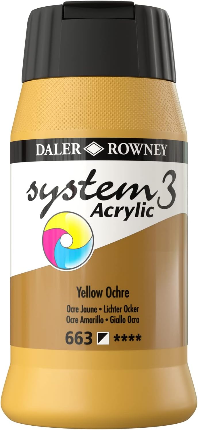 Daler Rowney Acrylic paint system 3 Yellow Ochre (663)