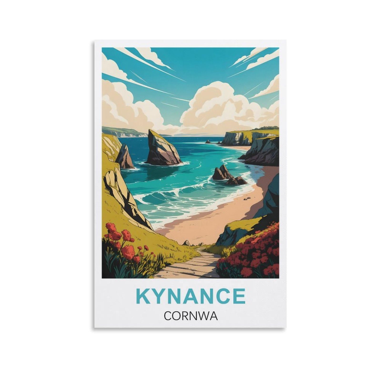 EZMLFA 5D Diamond Painting Kits,Kynance Cove,Diamond Painting Kits for Beginners Round Full Drill Painting with Diamonds Gem Art for Home Wall Decor 50x60cm