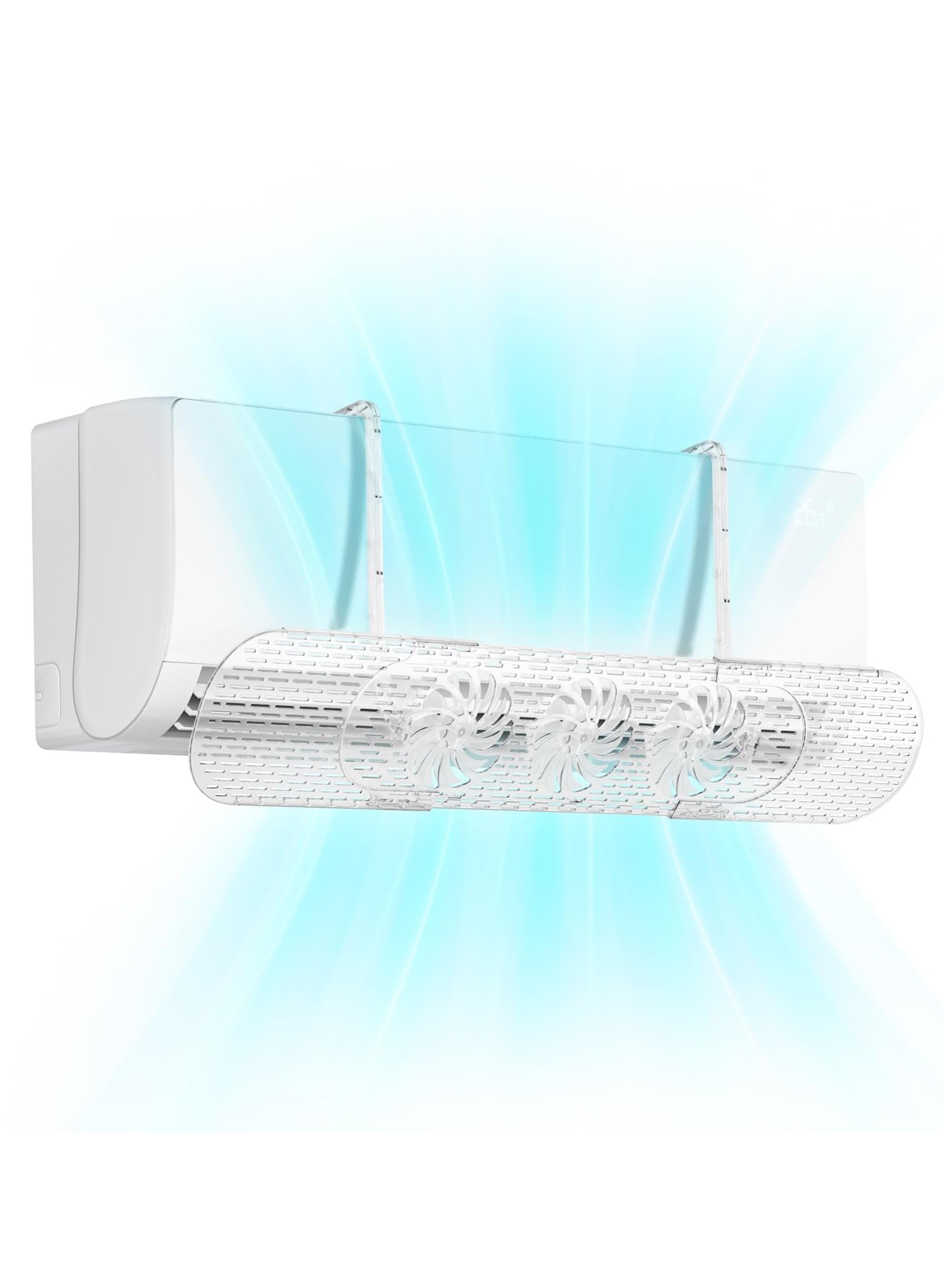 KASTWAVEAdjustable AC Vent Deflector with Mini Fans, Anti-Direct Wind Shield for Split Air Conditioners, Enhances Indoor Air Circulation