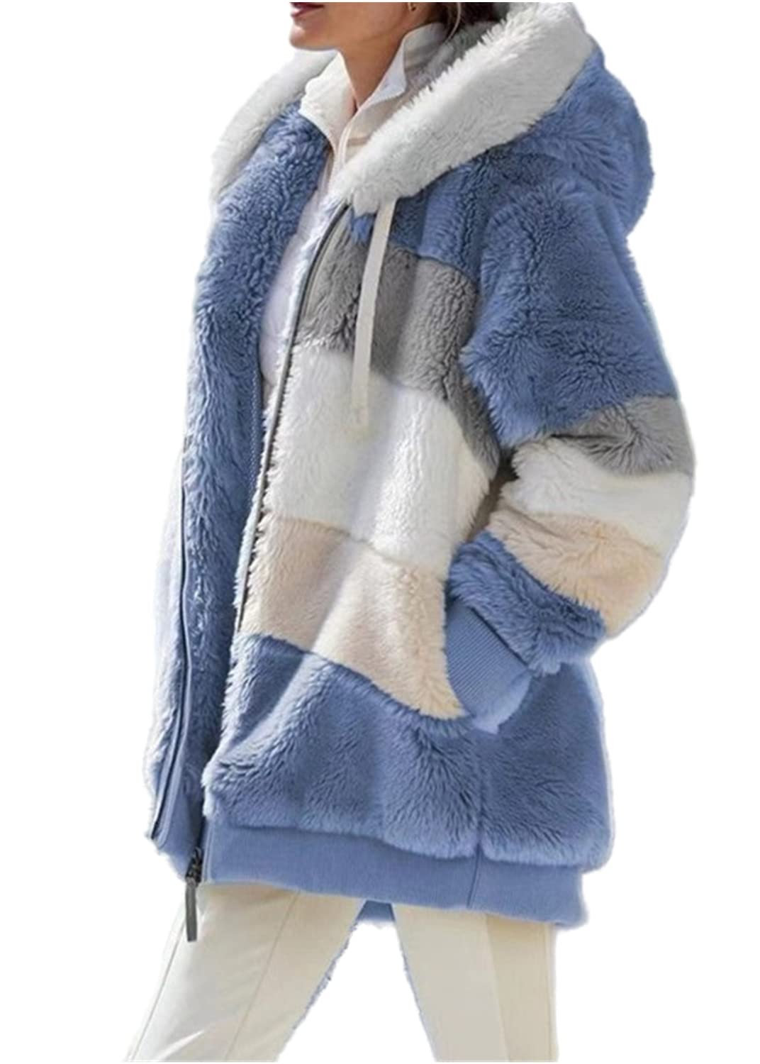 Manteau Polaire Oversize Veste Polaire Femme Chaud Manteaux Sans Capuche Hiver Sweat Zippé Veste Polaire Columbia Femme