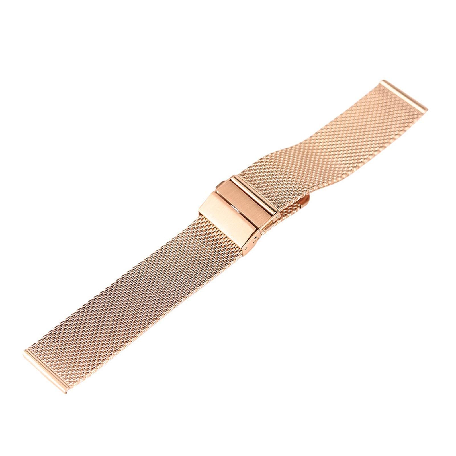 Correa de Reloj Negro/Plata/Oro Rosa 18 mm/20 mm/22 mm Correa de Reloj Malla Correa de Acero Inoxidable Cierre Plegable Relojes Pulsera de Repuesto (Plata 20 mm)