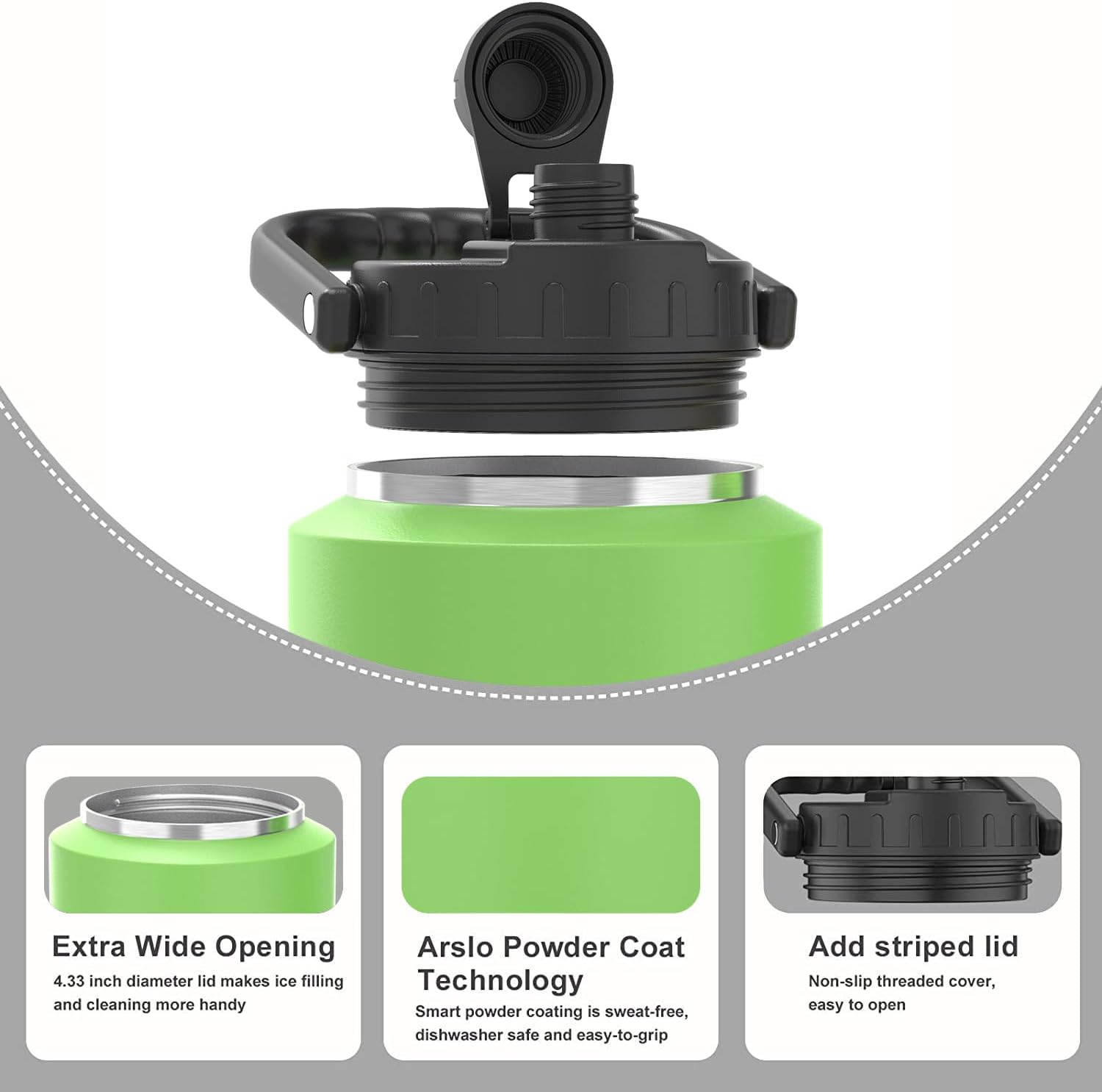 1 Gallon large Insulated Water Jug With Handle, One Gallon Insulated Water Bottle, 128oz Stainless Steel Water Jug, Big Thermos for Gym,Hiking,Camping&Travel - Image 2