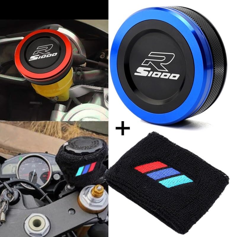 QQLADY Z Moto for Couvercle De Réservoir Maître De Cylindre Liquide, Chaussette De Réservoir De Frein Avant for BMW S1000R S 1000R S1000 R 2014-2020 X (Color : 2FBS Blue)
