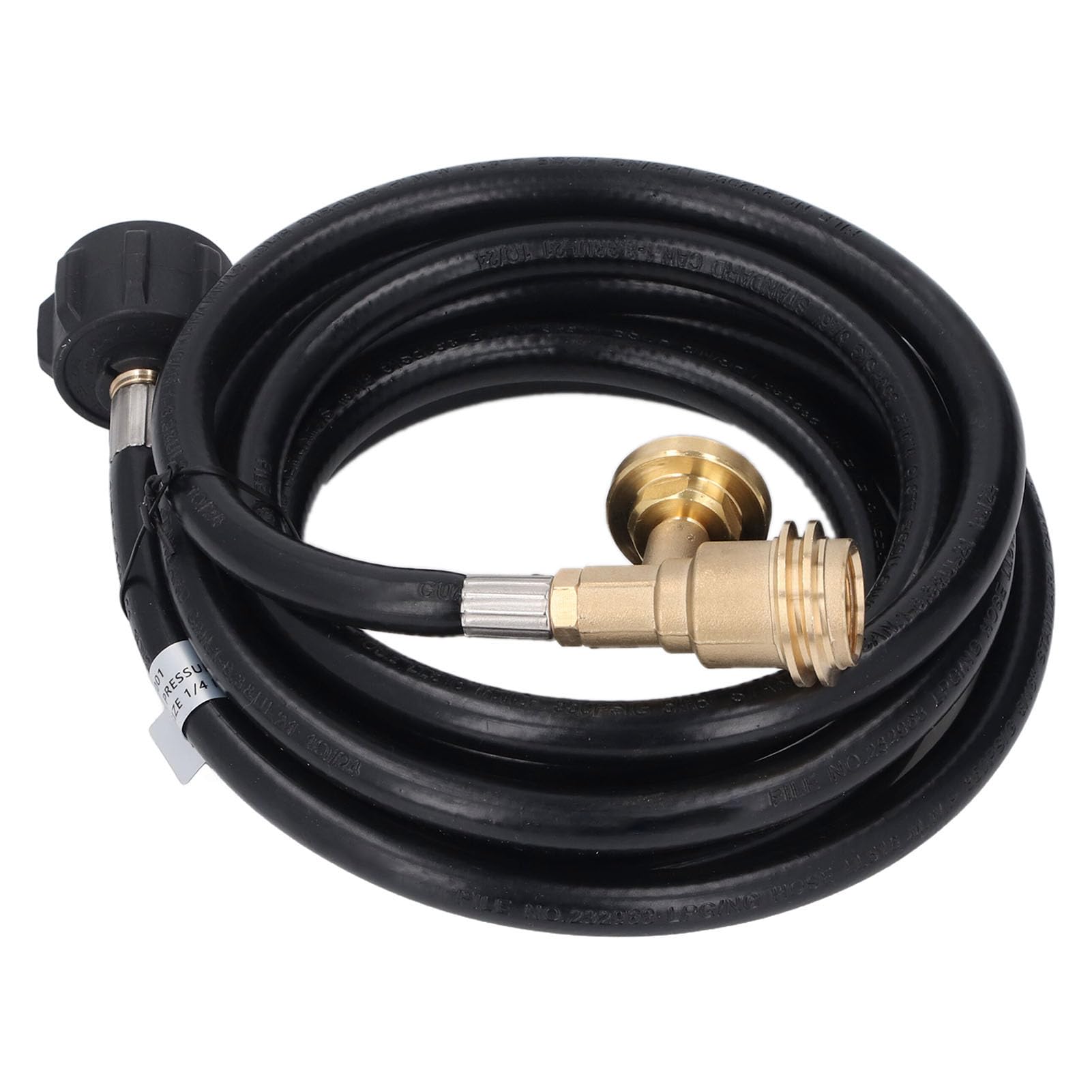 Manguera de extensión de Gas de 12 pies con manómetro y Detector de Fugas Compatible con Conexiones QCC 1 Tipo 1 Hembra y Pol Macho para Parrilla y Calentador de Barbacoa