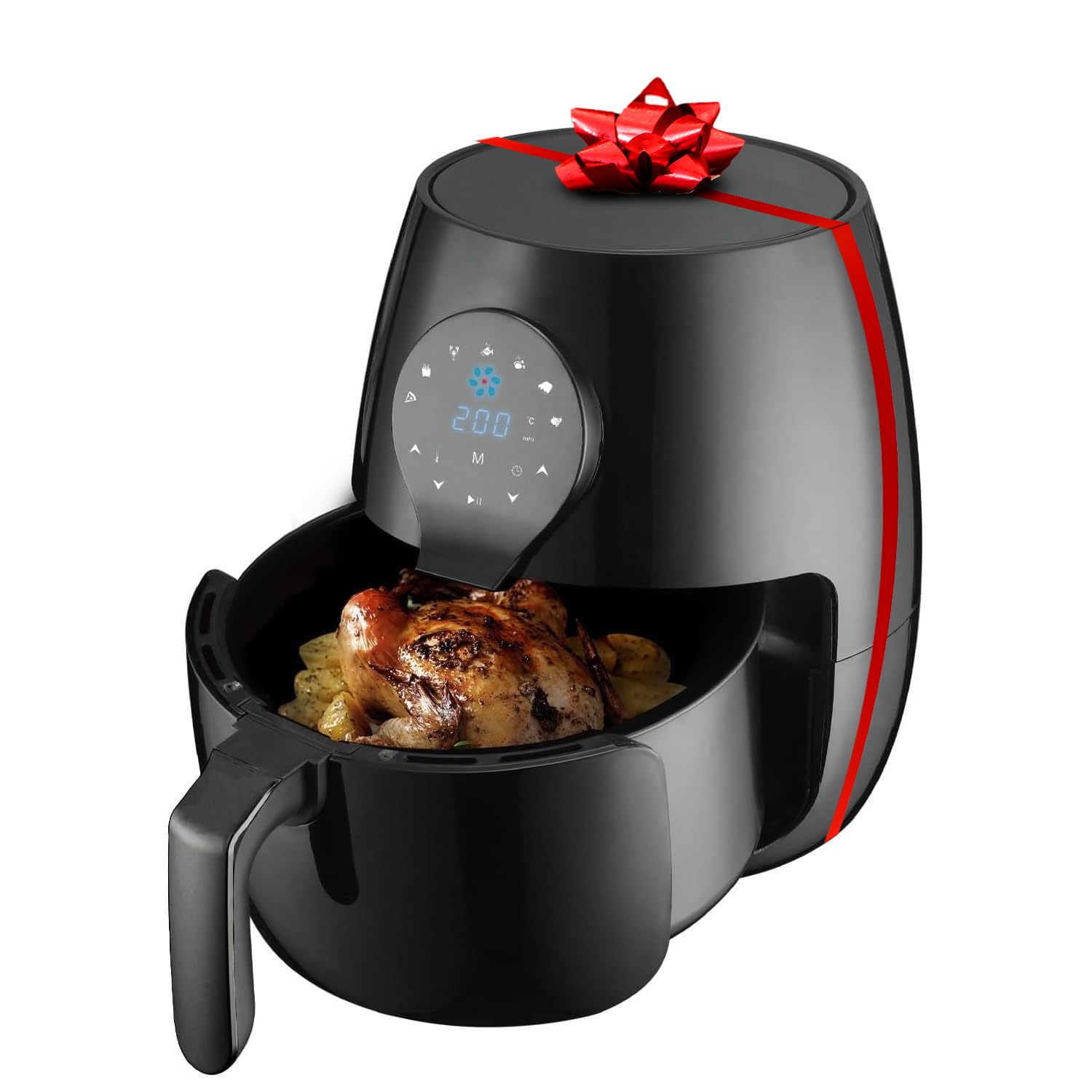 Avilia Frytkownica powietrza 7.5 litrów, Air Fryer oszczędność energii, z funkcjami na wyświetlaczu LED, łatwy do czyszczenia, 1600W
