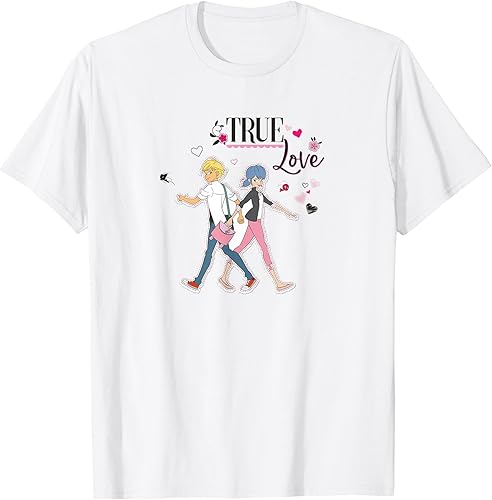 Miraculous Ladybug Charming Paris True Love Camiseta, Blanco, S