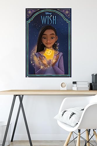 Miniatura 4 de Trends International Disney Wish - Póster de pared de Asha & Star, 22.37 x 34.00 pulgadas, versión premium sin marco