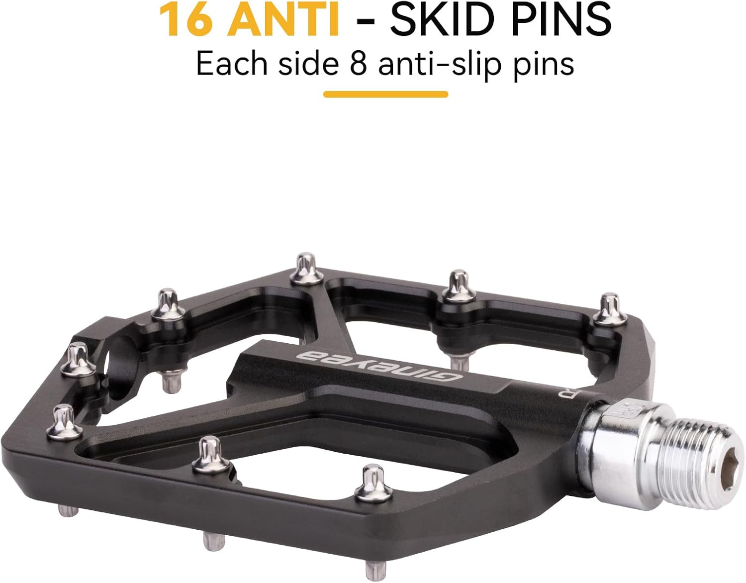 Bike Pedals, Universal Fit Bicycle Pedals Aluminum 9/16" Sealed Bearing Lightweight Wide Flat Platform for Road Mountain BMX MTB Bike
