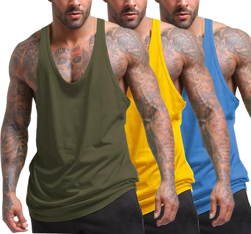 the blazze Men's Tank Tops Muscle Gym Bodybuilding Vest Fitness Workout Train Stringers Workout Vets for Men L2630-picture-12