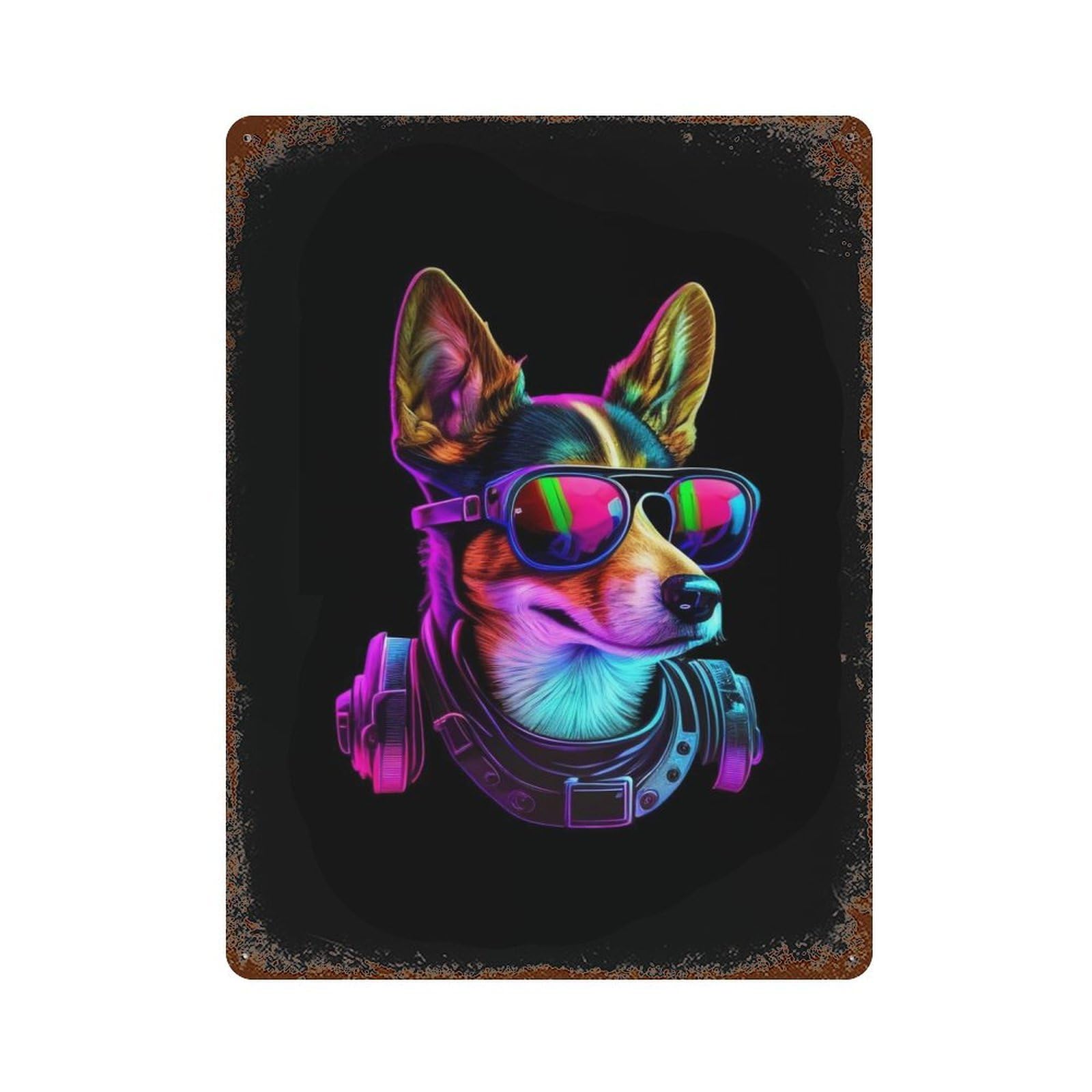 Basenji Rustic Tin Plaque 15.7"x11.8", Ideal for Shed, Workshop And Garage Wall Decor