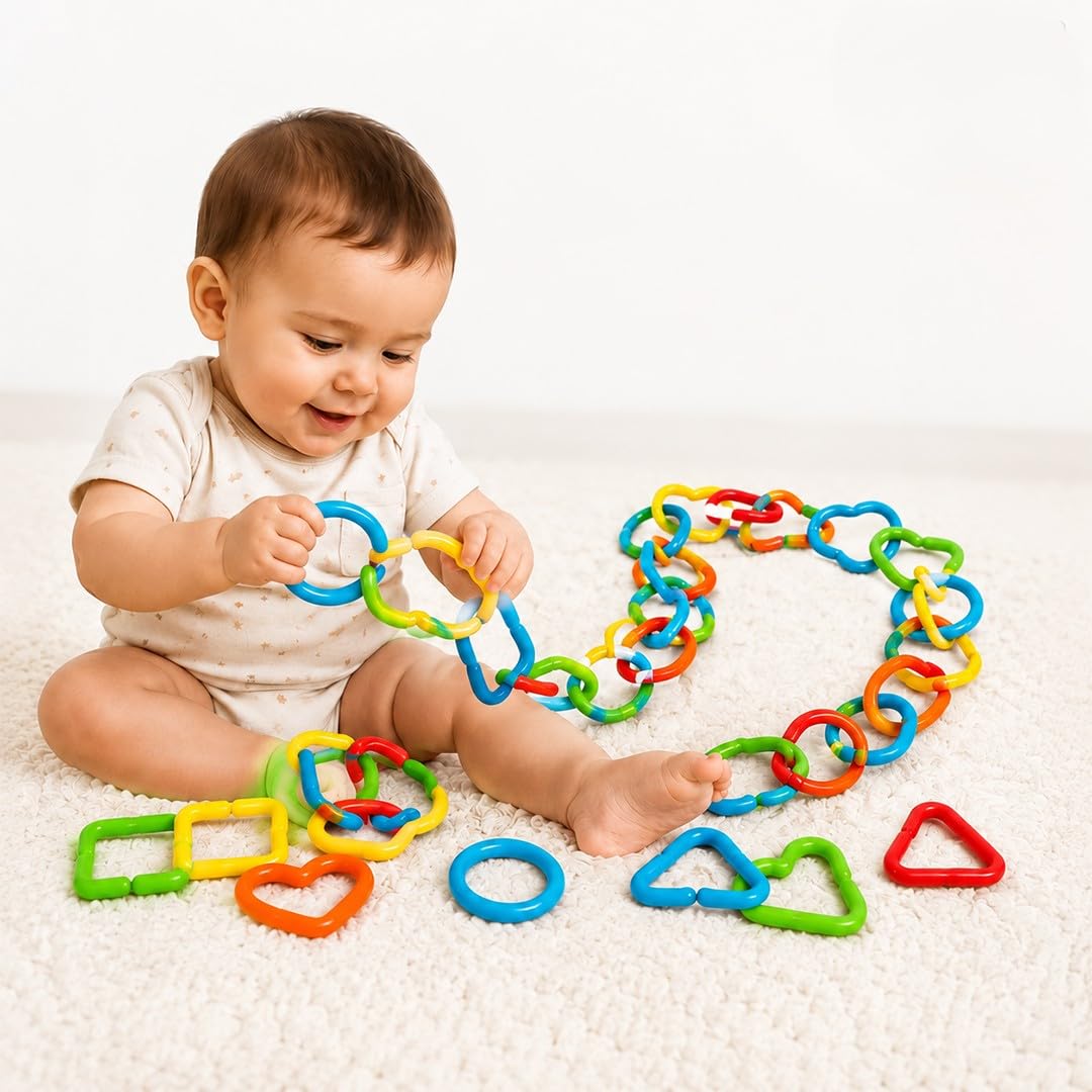 I Play Interlocking Shapes for Kids, Colorful Connecting Shape Blocks, Educational Learning Toy, Shape Matching & Sorting Activity Set for Toddlers, Boys & Girls-image-34