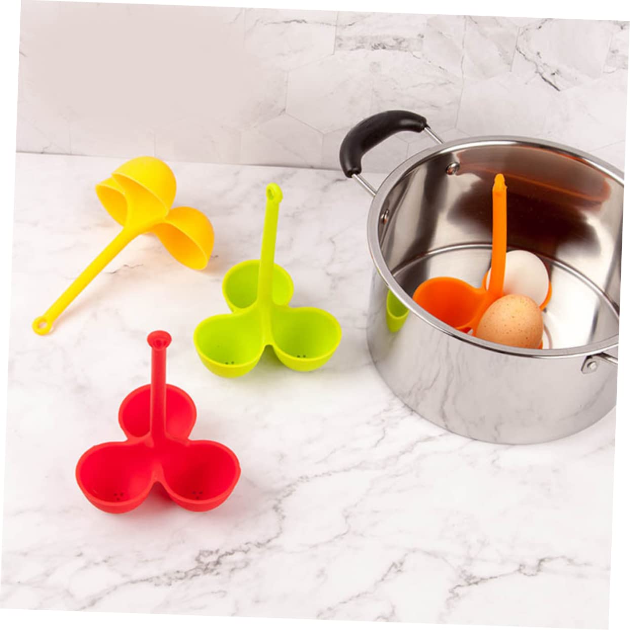 ABOOFAN 9 Pièces oeuf poché micro ondes support d'oeuf à la coque en silicone ustensile de cuisine outil cuisine support à pocher les œufs pocheuse à vapeur d'oeufs oeufs bouillis poêle