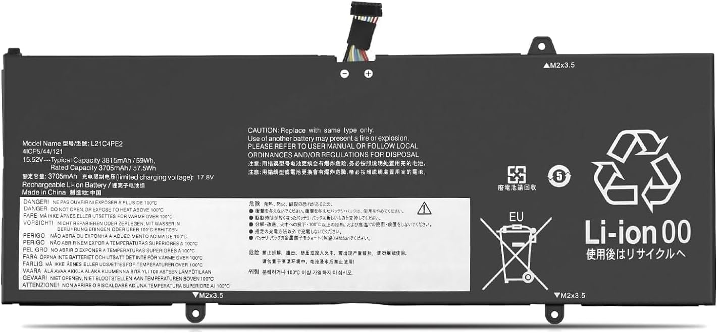 L21M4PE2 L21C4PE2 L21D4PE1 L21L4PE2 SB11F29412 5B11F29411 SB11F29410 5B11F29414 SB11F29418 5B11F29421 Laptop Battery Replacement for Lenovo Yoga 6-13ABR8 Yoga 6 13ALC7 Serie(15.52V 59Wh