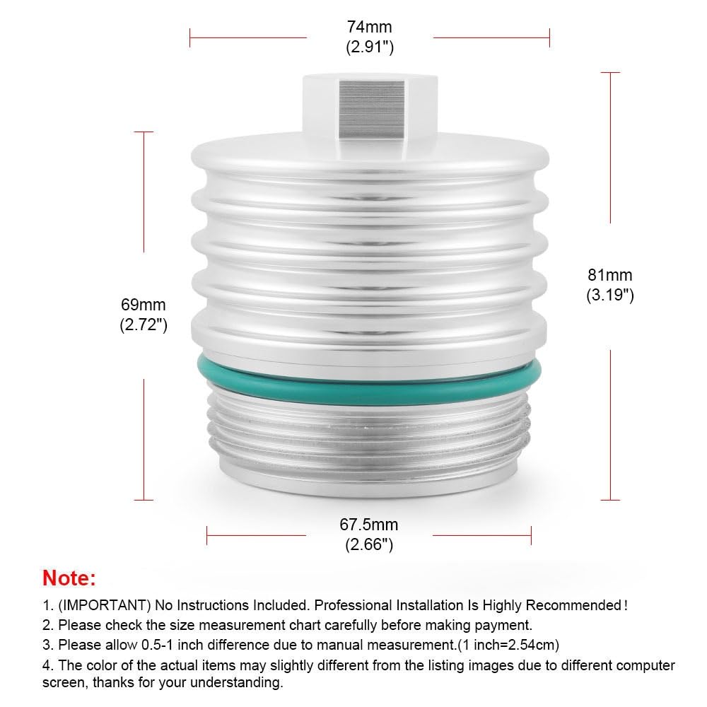 Coperchio del filtro dell'olio adatto per BMW B46 B48 N47 2.0L Adatto per N57 3. Tappo dell'alloggiamento in lega di alluminio Filtro olio