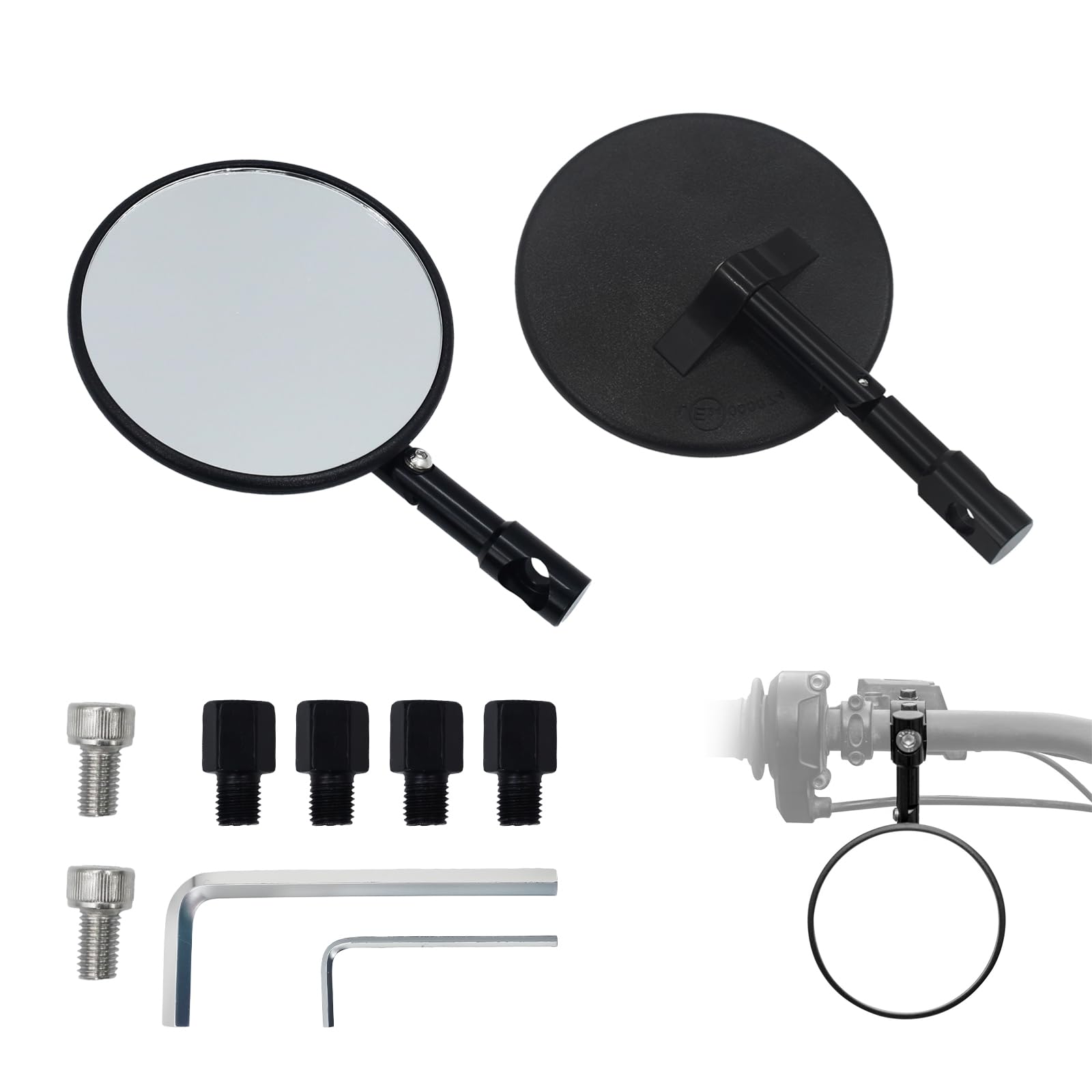 Rückspiegel Set E-geprüft,Plug & Play inkl. Adapter,passend für KTM SMCR 690 & Husqvarna Supermoto 701,Motorrad Lenkerendenspiegel Zubehör