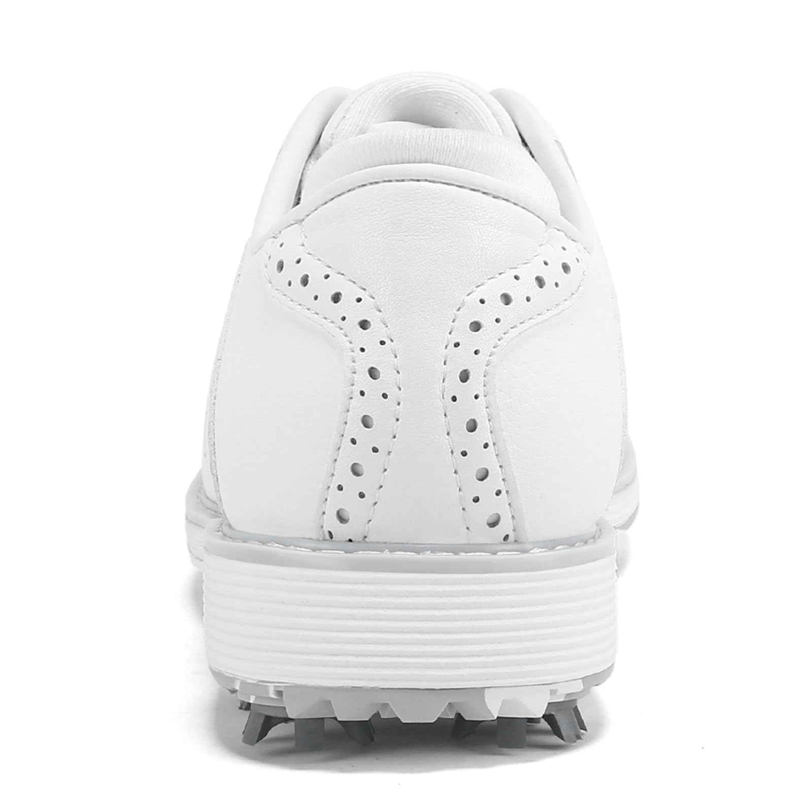 Scarpe da Golf Spikes da Donna Impermeabili da Lavoro da Golf in Pelle con Lacci Antiscivolo