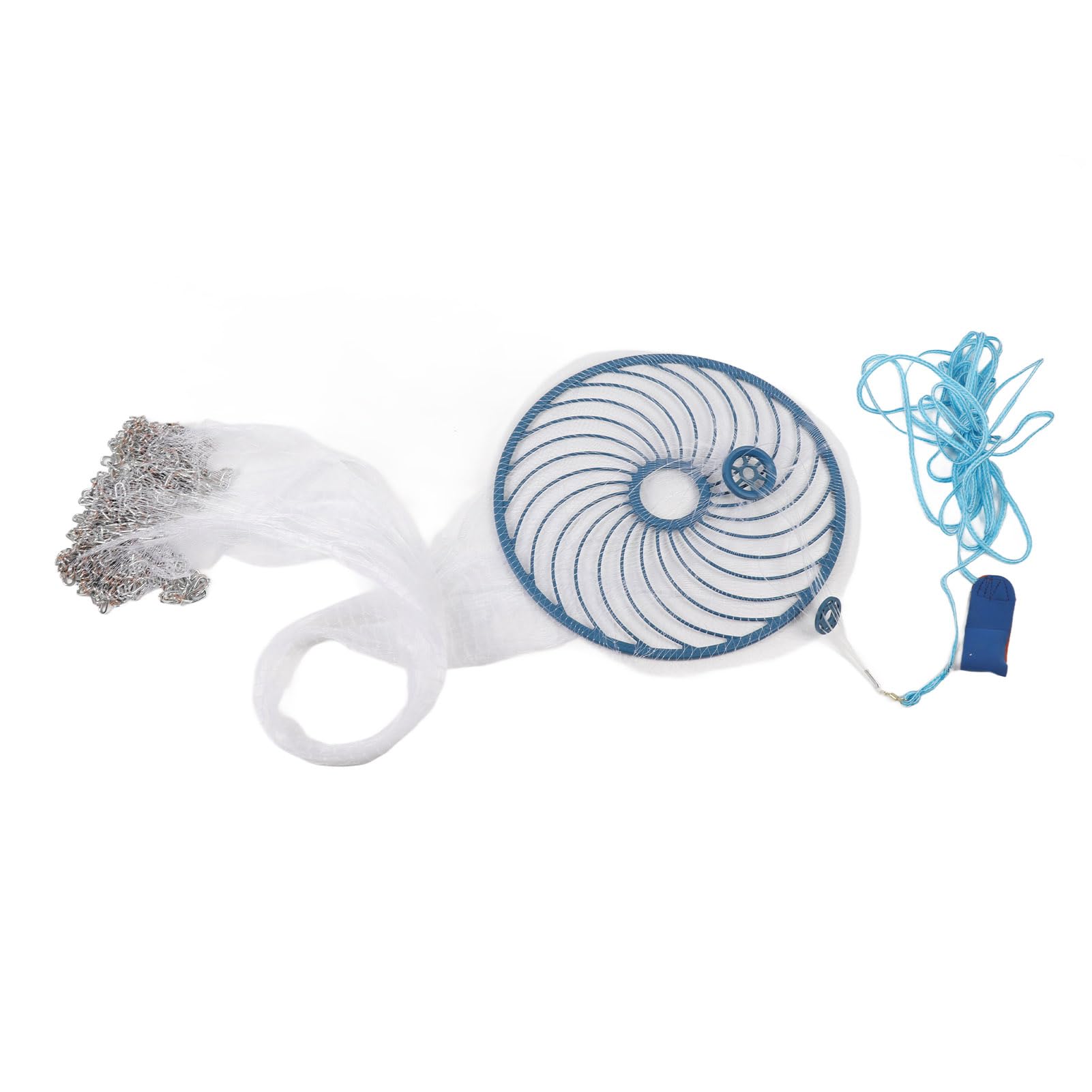 Rete da pesca lanciata a mano da 360 cm Rete da spargimento in nylon resistente per gamberetti, granchi, aragoste, cattura in acqua salata, accessori per la pesca d'acqua d