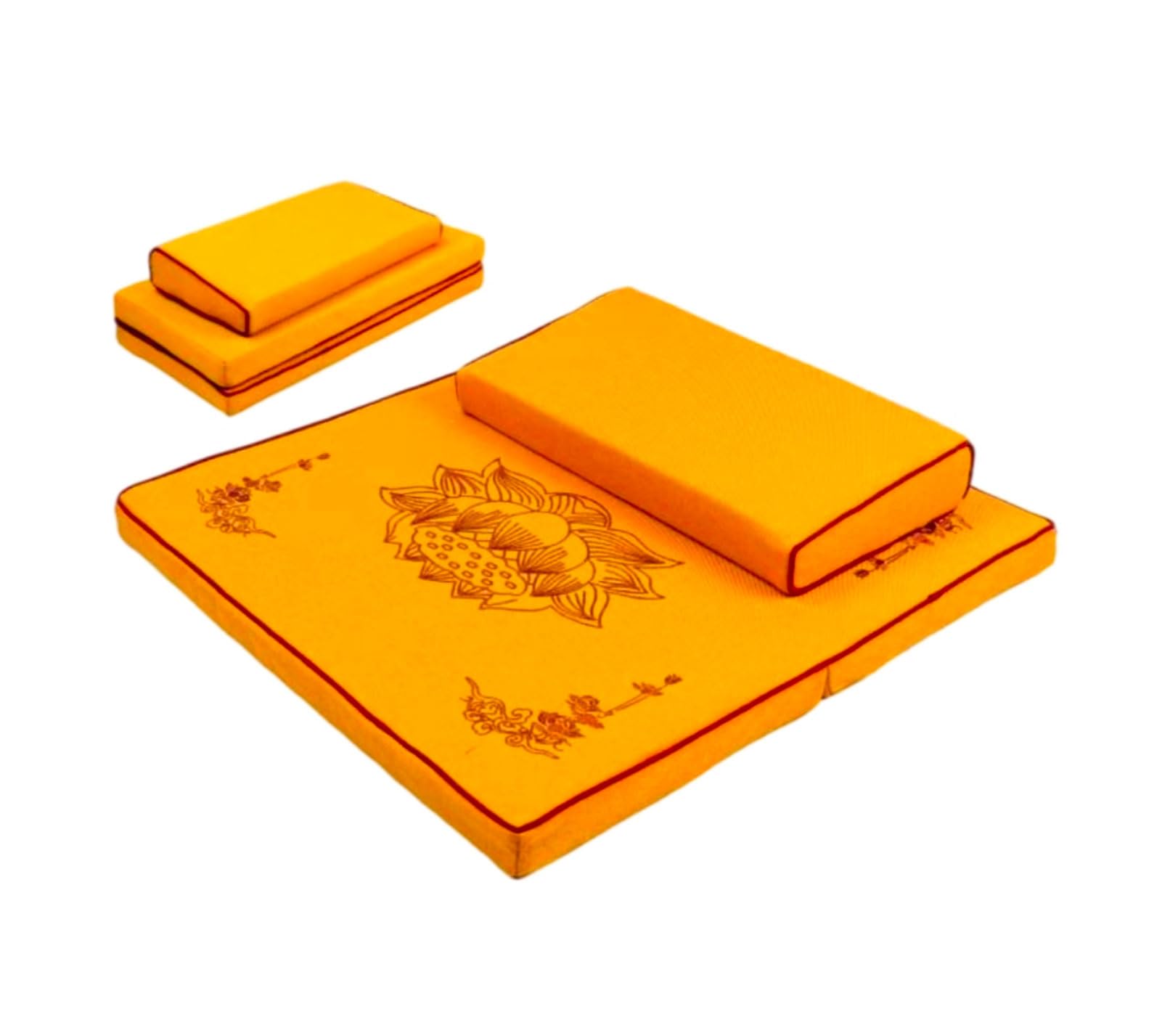 Esteras De Meditación, Futones, Plegado Doméstico, Telas Engrosadas, Palma De Coco, Alfombrillas De Arrodilla(Size:60x60cm(24x24inch),Color:Amarillo)