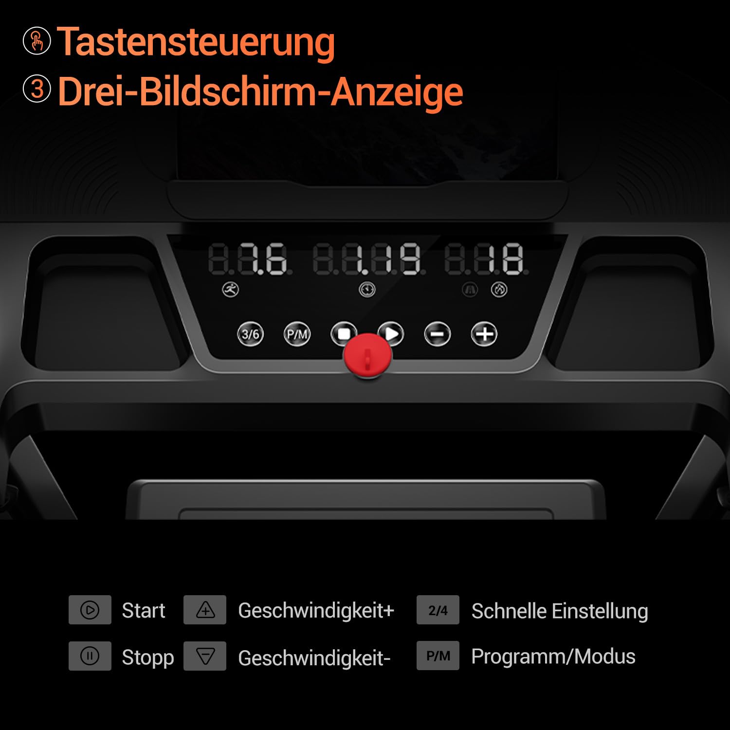 CURSOR Laufband für Zuhause Klappbar mit Steigung 15%, 12KM/H Treadmill for Home, 3.0PS Motor, LED Anzeige, Leiser Betrieb, Stoßdämpfung, Tragkraft 136 kg