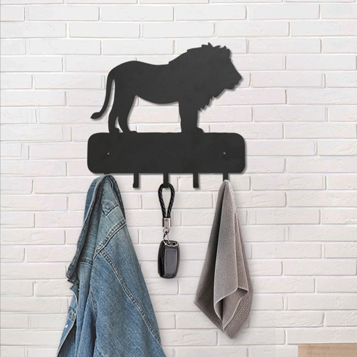 YARNOW Black Iron Key Holder Wall Mount with Sleek Appearance and Easy Installation, Convenient Storage Solution for Entryway, Hallway, or Home Organization