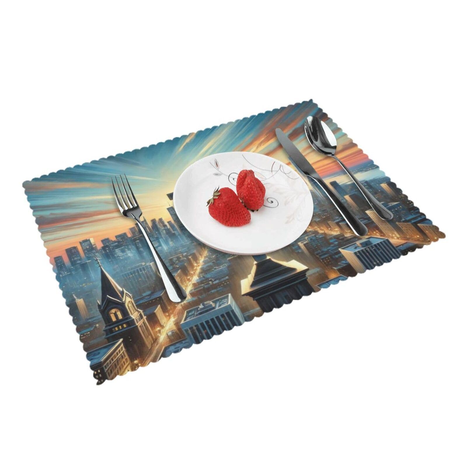 Cross Placemats Set of 4 Print Table Mats Place Mats Table Decor for Kitchen Dining 12X18 in