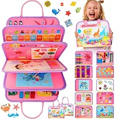 Toddler Busy Board, Montessori Toys for 1 2 3 Year Old Girl Birthday Gifts - Educational Busy Book, Kids Sensory Toy, Preschool Learning Activities and Travel Toys for Toddlers 1-3 2-4