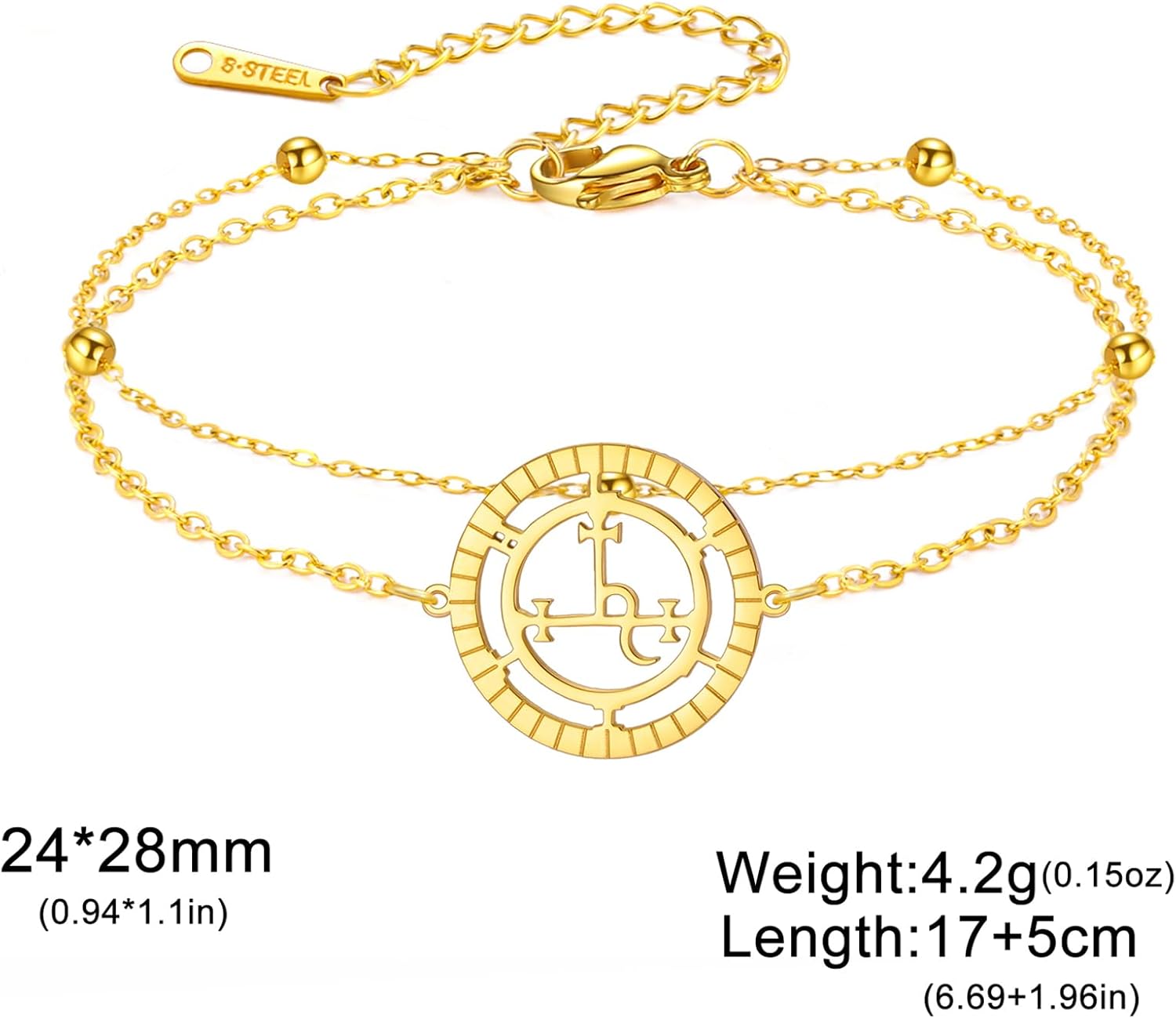 EUEAVAN Sigil of Lilith Bracelet Hecate Anklet Handmade Braided Rope Lucky Red String Gothic Amulet Triple Moon Goddess Jewelry Pagan Mythology Witchcraft Gift Women Men - Image 6