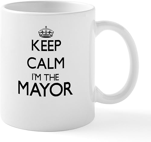 CafePress diseño de Keep Calm I 'm el Alcalde tazasExclusivoTaza de café, taza de café, S, Blanco