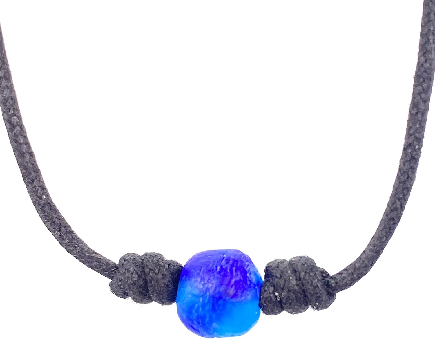 Mens Surfer Sea Glass Necklace - Men Surfing Seaglass Waterproof, Hawaii Jewelry, Hawaiian Vibes, Women Cute Choker, Beach Aesthetic Accessories, African Ocean Recycle Bead, Summer
